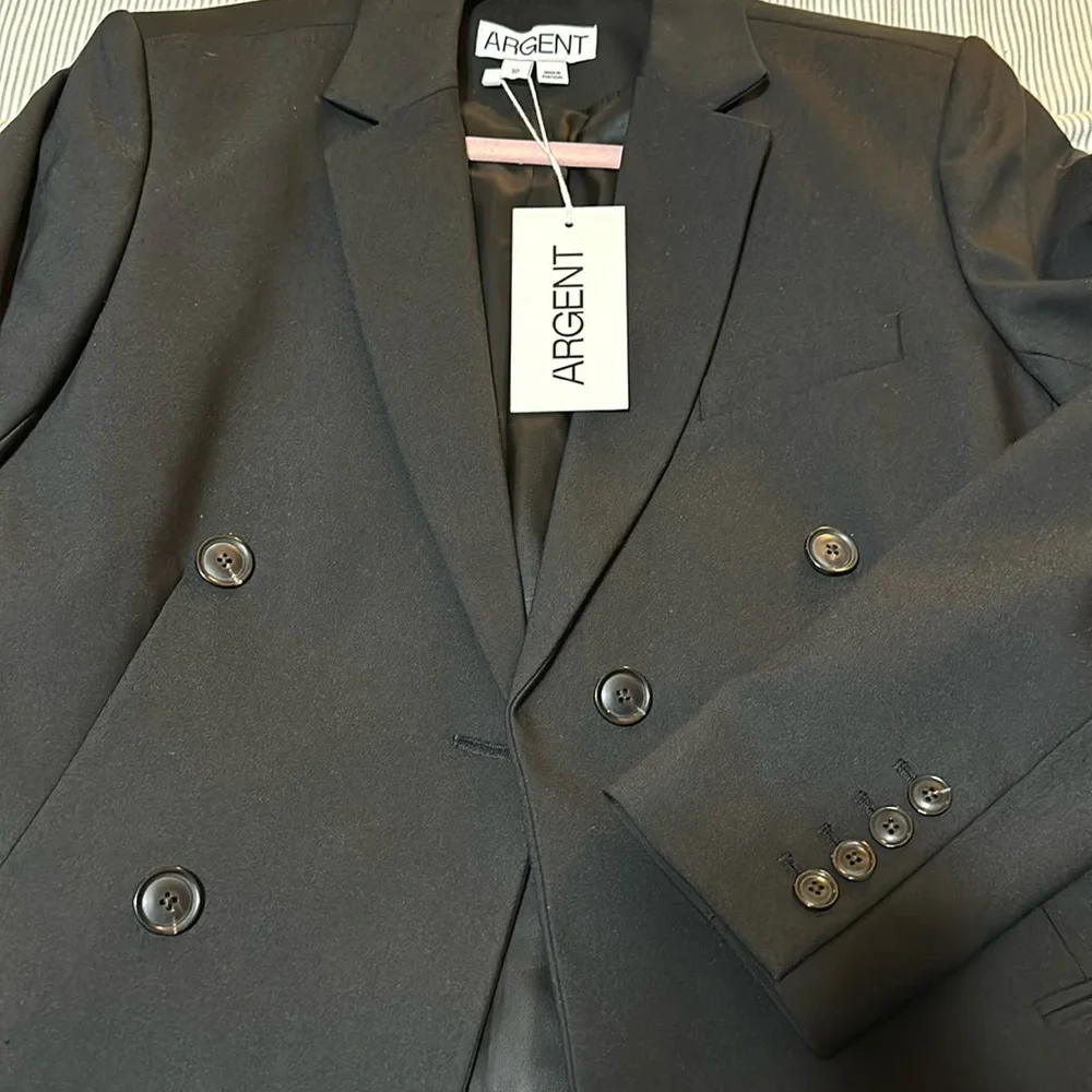 Argent Women's Black Double-Breasted Blazer - Picture 2 of 8